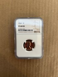 Beautiful 1964 Lincoln Cent PF-68 RD NGC