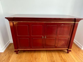 Chinese Style Red Lacquer Side Board - Jacques Grange Collection For John Widdicomb