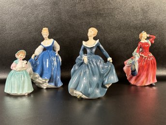 A Collection Of Vintage Figurines In Bone China By Royal Doulton