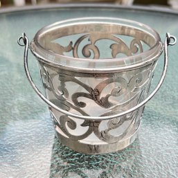 Sterling Silver Basket With Glass Insert