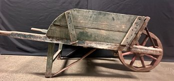 Antique Wooden Wheel Barrow