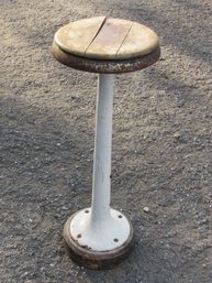 Vintage Porcelain And Wood Bar Stool / Dinner Stool