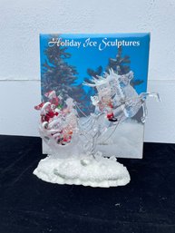 Holiday Ice Sculptures By Heritage Mint Ltd. Santa & His Sleigh