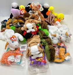 Over 25 Ty Beanie Babies With Tags Including McDonalds Minis New In Packaging
