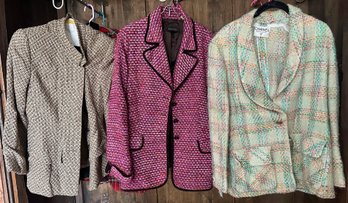 9 Women's Jackets: Chanel, Oscar De La Renta, Ralph Lauren, Escada, Crisca & More, Sizes Vary