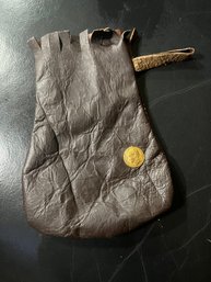 Leather And Suede Coun Screw Pouch