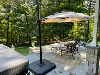10' Cantilever Round Side Mount Patio Umbrella With Base