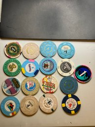 Lot Of 17 $1 Vintage Casino Chips