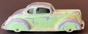 Vintage TootsieToy 231 - Green Chevy Studebaker Coupe Toy Car - Rubber Tires - Die Cast - Made In USA