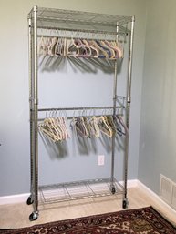 Amazing Metro Style Rolling Rack With 50 Flocked Hangers - VERY Sturdy - These Racks Are Amazing - NICE !