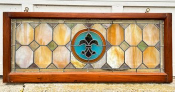 An Antique Stained Glass Transom Panel