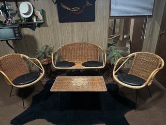 Boho Mid Century Rattan Outdoor/ Indoor Set