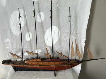 HUGE Vintage 4-mast Sailship Model- 53' Long, 36' Tall