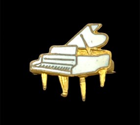 Vintage Sterling Silver Vermeil Grand Piano Pin/brooch