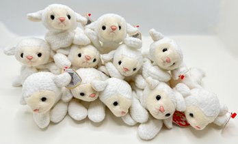 11 Ty Beanie Babies Fleece Lambs With Tags