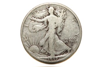 1917D Walking Liberty Silver Half Dollar Coin