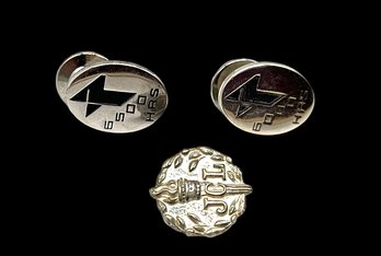 Lot Of Three Sterling Silver Educational Award Pins