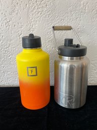 Pair Of Steel Travel Water Bottles