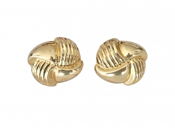 14K Italian Gold Earrings With Omega Backs 3.9 DWT