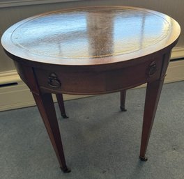 1940s Leather Top One Drawer Stand