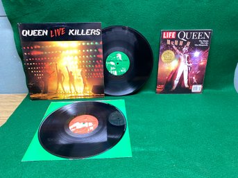 Queen. LIVE Killers On 1979 Elektra Records. Double LP Record And LIFE Magazine Freddy Mercury Cover.