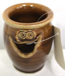 Art Pottery Egg Seperator Smily Face (signed) By Willey Beers