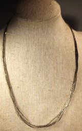 Vintage Sterling Silver Multi Strand Beaded Necklace 18' Long