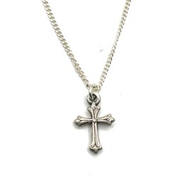 Vintage BSD Sterling Silver Ornate Cross On Italian Sterling Silver Chain