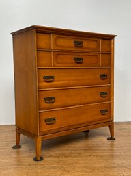 Midcentury Five Drawer Highboy Dresser -