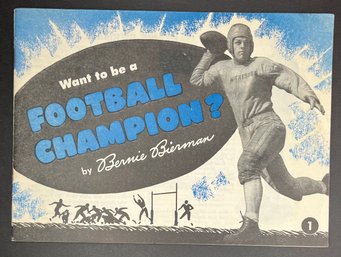 Vintage Booklet - Want To Be A Football Champion - Bernie Bierman - General Mills Minneapolis MN - 1945