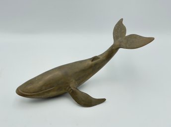 Vintage Cast Bronze Humpback Whale - 10.5 Inches Long