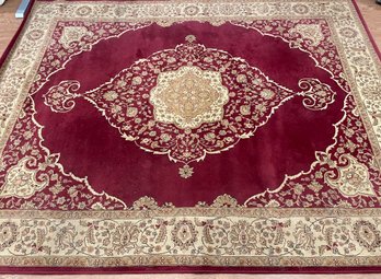 Medallion Center Maroon & Cream Carpet 8' X 10'