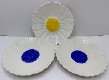 3 Gien France Porcelain Sunflower Plates