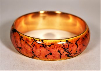 Wide Matisse Renoir Orange Colored MCM Wide Bangle Bracelet