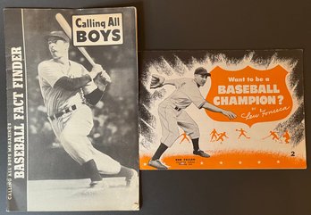 Vintage 1945 Booklet - Want To Be A Baseball Champion - General Mills Mpls & Callingo All Boys - Fact Finder
