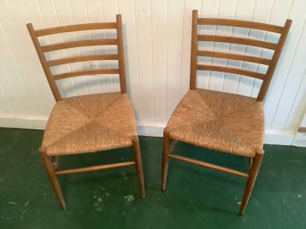 Pair Of Rush Side Chairs #5