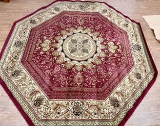 Octagon Shaped Maroon Carpet 7' 10'