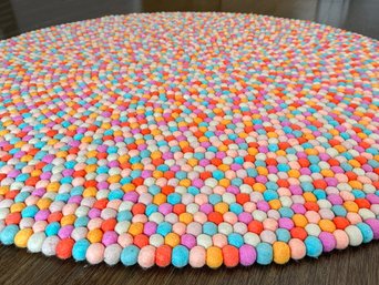A Modern 'Candy' Felt Ball Rug