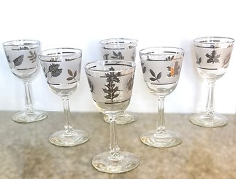 Libbey Glass Company Silver Leaf Wine Glasses