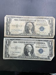 2 $1 Silver Certificates 1935-B, 1935-D