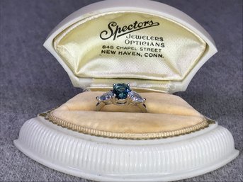 Very Pretty Sterling Silver / 925 Ring With Iolite And White Topaz - Very Pretty Ring - Brand New - Unworn