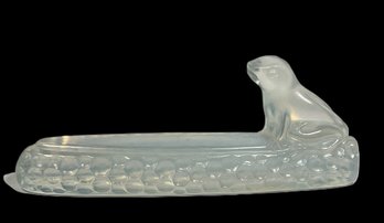 Signed Sabino Opalescent Knife Rest Having Frog