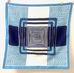 Vintage Trevira Multitone Geometric Hypnotic Scarf