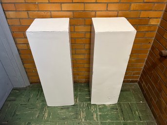 Pair Of White Painted Wood Stands