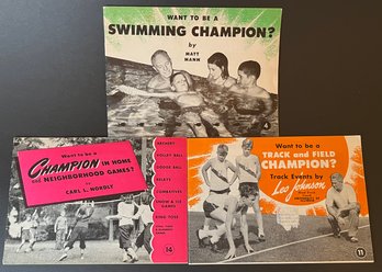 Vintage Lot Want To Be A Champion In Sport Booklets - Swimming - Track & Field - Neighborhood & Home Games