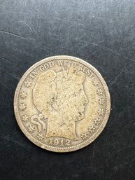 1912 Silver Barber Half Dollar