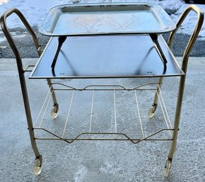 Vintage Metal Cart And Tray