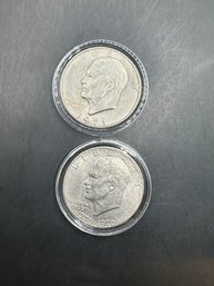 2 Eisenhower Dollars 1971, 1976