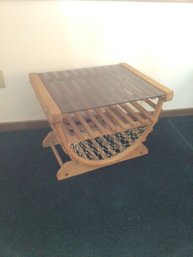 Lobster Trap Side Table With Glass Top