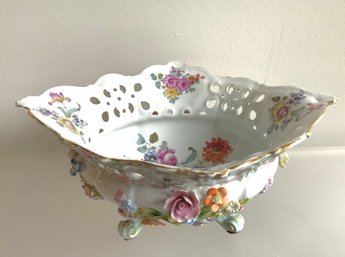 Dresden Style Floral Centerpiece Bowl